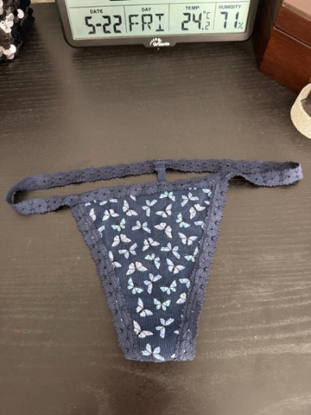 Victoria's Secret PINK Women's Blue and Navy Panties, size S